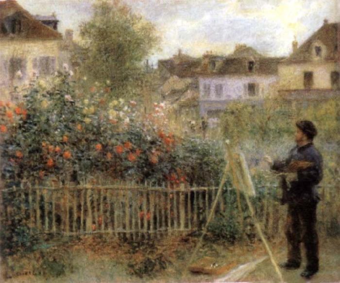 Pierre-Auguste Renoir Monet Painting in His Garden Argenteuil oil painting picture